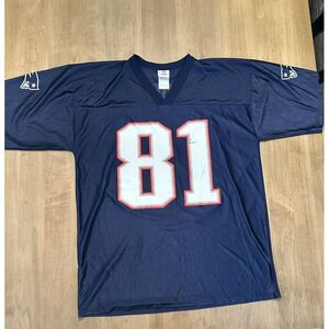 Randy Moss New England Patriots Home Jersey NFL Team Football Blue Mens Large